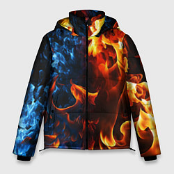 Куртка зимняя мужская Битва огней - два пламени, цвет: 3D-красный