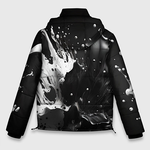 Мужская зимняя куртка Брызги красок - белая и черная / 3D-Светло-серый – фото 2