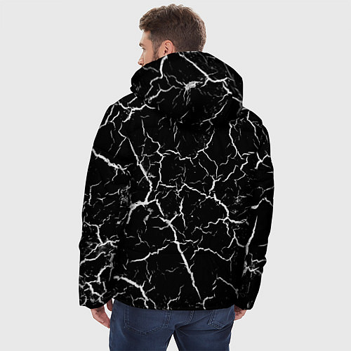 Мужская зимняя куртка Треснувшая текстура / 3D-Красный – фото 4
