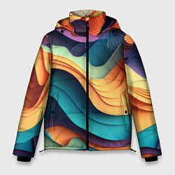 Куртка зимняя мужская Цветной рельеф, цвет: 3D-черный