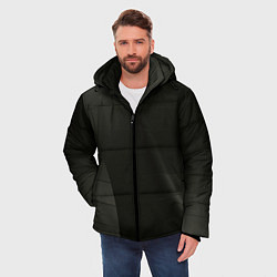 Куртка зимняя мужская Чёрные геометрические металлические листы, цвет: 3D-черный — фото 2