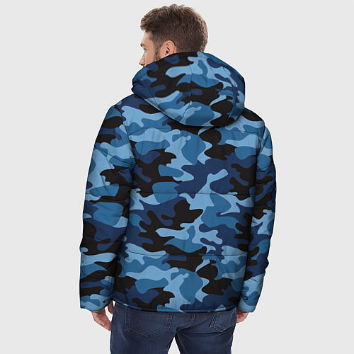 Мужская зимняя куртка Сине-черный камуфляж / 3D-Красный – фото 4
