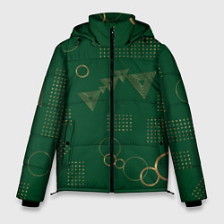 Куртка зимняя мужская Memphis Узор из треугольников кругов и точек, цвет: 3D-черный