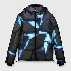 Куртка зимняя мужская Голубая светящаяся неоновая лава, цвет: 3D-светло-серый