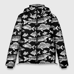 Мужская зимняя куртка Городской паттерн о рыбалке