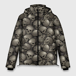 Куртка зимняя мужская Стена черепов, цвет: 3D-черный