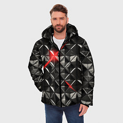 Куртка зимняя мужская Металлические плитки, цвет: 3D-светло-серый — фото 2