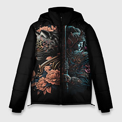 Мужская зимняя куртка Самурай и тигр