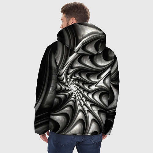 Мужская зимняя куртка Abstract fractal grey / 3D-Красный – фото 4