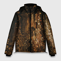Мужская зимняя куртка Тёмные камни и тёмные краски в воде