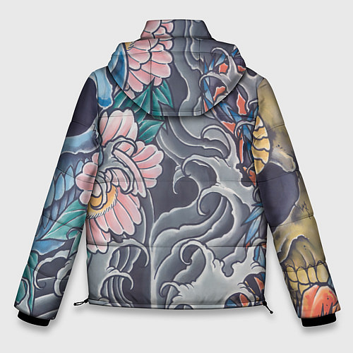 Мужская зимняя куртка Иредзуми: змеи и черепа / 3D-Светло-серый – фото 2