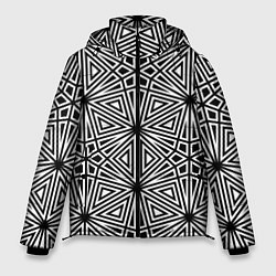 Мужская зимняя куртка Паттерн из чёрно-белого множества треугольников