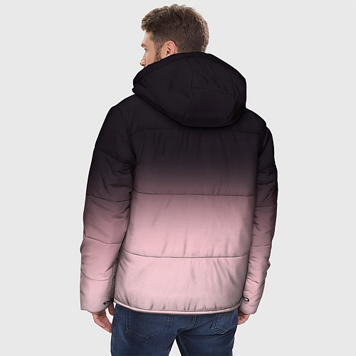 Мужская зимняя куртка Градиент: от черного к розовому / 3D-Светло-серый – фото 4