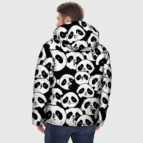 Мужская зимняя куртка Весёлые панды / 3D-Красный – фото 4