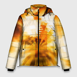 Куртка зимняя мужская Ярко-жёлтое свечение и пиксели, цвет: 3D-красный
