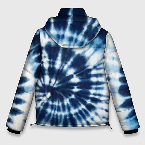 Мужская зимняя куртка Эффект тай дай - размытый синий узор / 3D-Светло-серый – фото 2