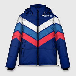 Мужская зимняя куртка Полосы - триколор Россия: темно-синий
