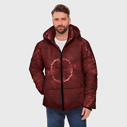 Куртка зимняя мужская Красный круг тай-дай, цвет: 3D-черный — фото 2