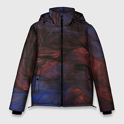 Куртка зимняя мужская Тёмные переливающиеся волны с блёстками, цвет: 3D-черный