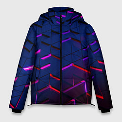 Мужская зимняя куртка Неоновые треугольники с подсветкой