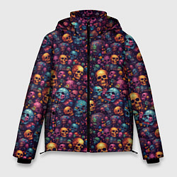 Мужская зимняя куртка Россыпь мелких разноцветных черепков