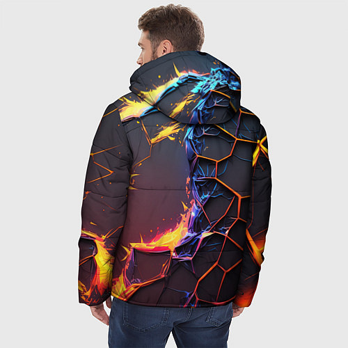 Мужская зимняя куртка Подорванные неоновые плиты / 3D-Красный – фото 4