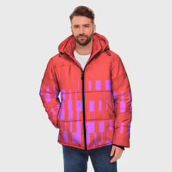 Куртка зимняя мужская Паттерн в стиле модерн розовый, цвет: 3D-красный — фото 2