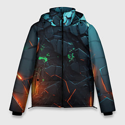Куртка зимняя мужская Абстракция объемные плиты, цвет: 3D-черный