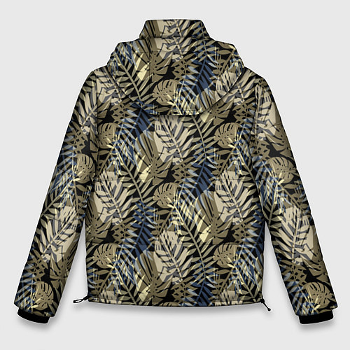 Мужская зимняя куртка Оливковый тропический узор / 3D-Светло-серый – фото 2