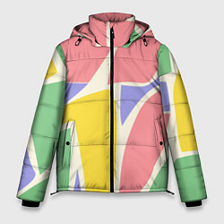 Куртка зимняя мужская Абстрактные разноцветные фигуры, цвет: 3D-светло-серый