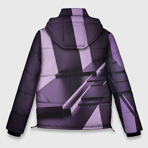 Мужская зимняя куртка Фиолетовая геометрия / 3D-Светло-серый – фото 2