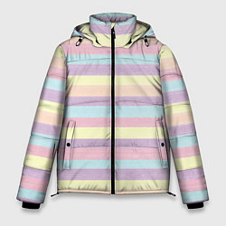 Куртка зимняя мужская Пастельные линии - текстура свитера, цвет: 3D-черный