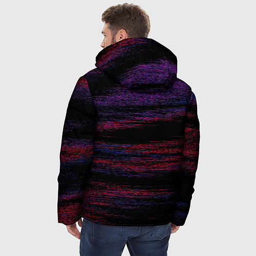 Мужская зимняя куртка Разлив красной и синей краски / 3D-Красный – фото 4