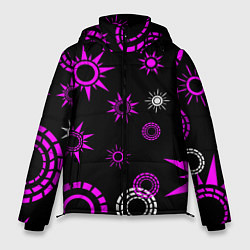 Куртка зимняя мужская Калейдоскоп круги, цвет: 3D-светло-серый