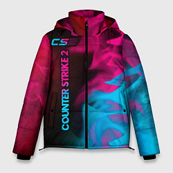 Мужская зимняя куртка Counter Strike 2 - neon gradient: по-вертикали