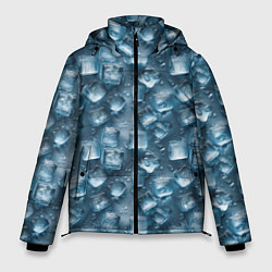 Куртка зимняя мужская Сочная текстура из ледяных кубиков, цвет: 3D-светло-серый