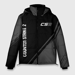 Куртка зимняя мужская Counter Strike 2 glitch на темном фоне: надпись, с, цвет: 3D-черный