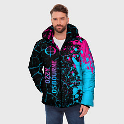 Куртка зимняя мужская Ozzy Osbourne - neon gradient: по-вертикали, цвет: 3D-черный — фото 2