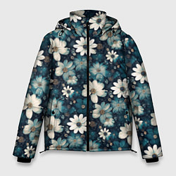Мужская зимняя куртка Узор из весенних цветочков