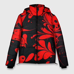 Куртка зимняя мужская Красно-черный узор, цвет: 3D-светло-серый