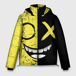 Куртка зимняя мужская Смайлик с улыбкой, цвет: 3D-черный