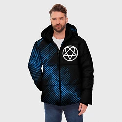 Куртка зимняя мужская HIM звуковая волна, цвет: 3D-черный — фото 2