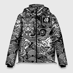 Куртка зимняя мужская Татуировки самурая, цвет: 3D-черный