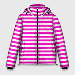Куртка зимняя мужская Ярко-розовые полосы, цвет: 3D-красный