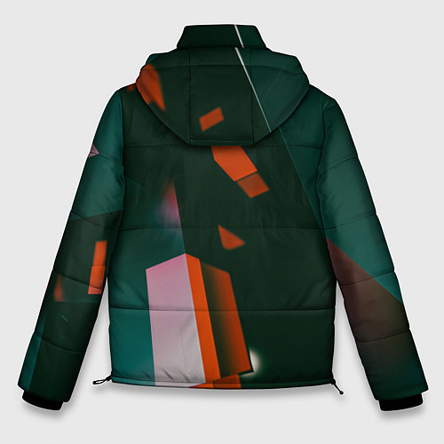 Мужская зимняя куртка Сюрреалистичные геометрические фигуры / 3D-Светло-серый – фото 2