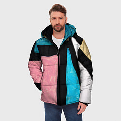 Куртка зимняя мужская Переливы красок, цвет: 3D-черный — фото 2
