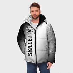 Куртка зимняя мужская Skillet glitch на светлом фоне: по-вертикали, цвет: 3D-черный — фото 2