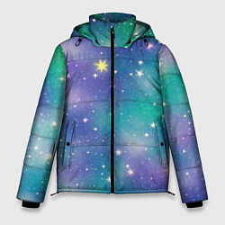 Куртка зимняя мужская Космическое сияние волшебное, цвет: 3D-черный