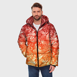 Куртка зимняя мужская Огненная татуировка с элементами дракона, цвет: 3D-светло-серый — фото 2