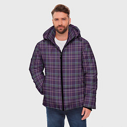 Куртка зимняя мужская Джентльмены Шотландка темно-фиолетовая, цвет: 3D-черный — фото 2